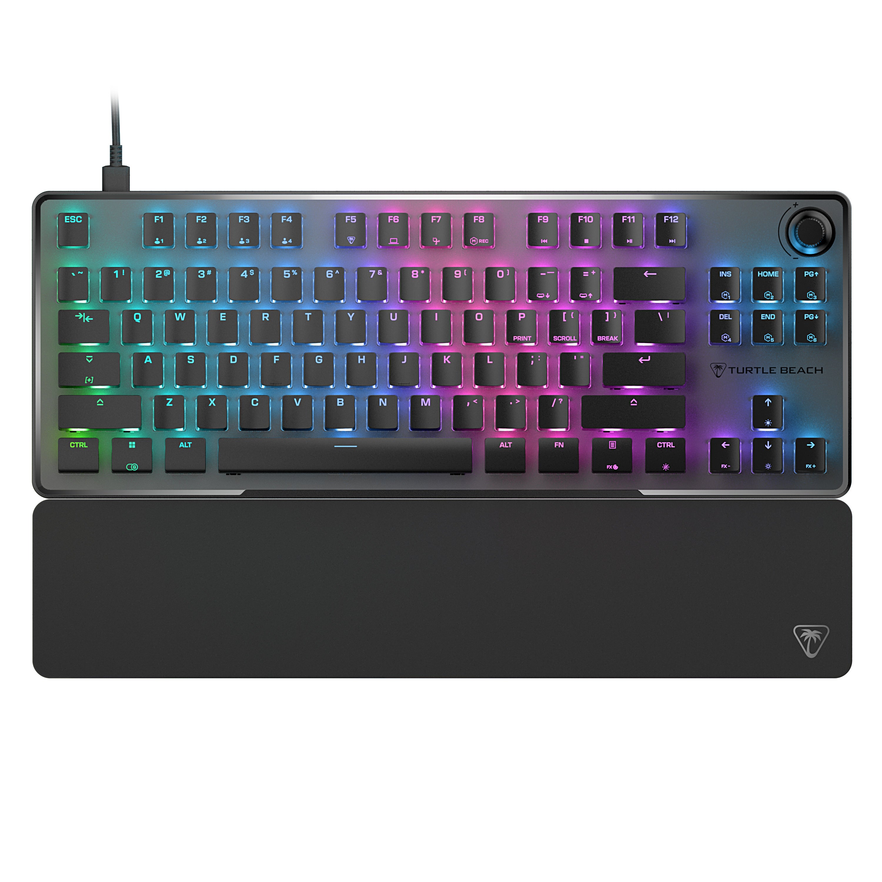 Turtle Beach - Clavier de jeu compact mécanique magnétique RGB Filaire Vulcan II TKL Pro Noir - Disposition Qwerty US - flash vidéo