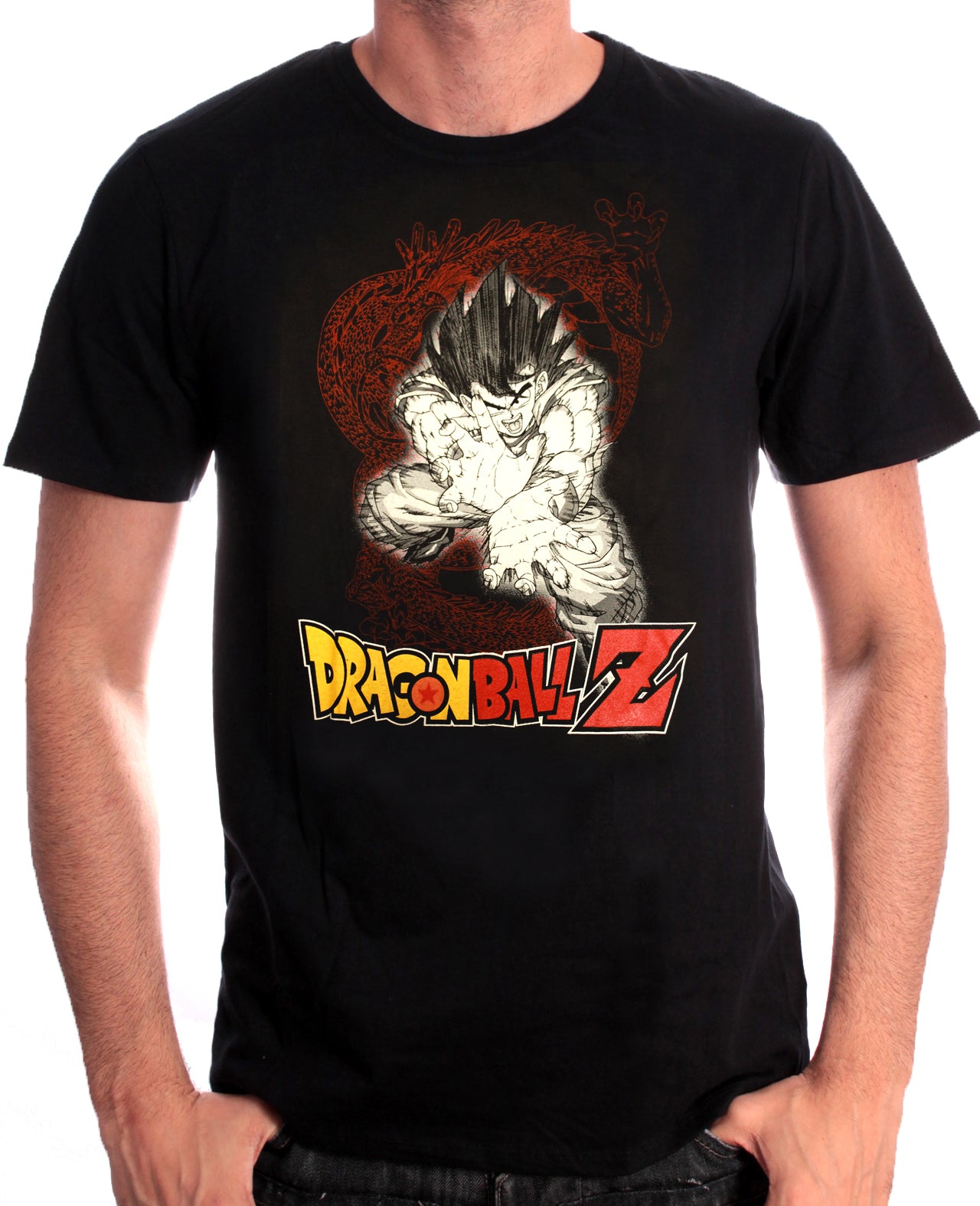 Dragon Ball Z - Goku Kamehameha Dragon Black T-Shirt - XXL