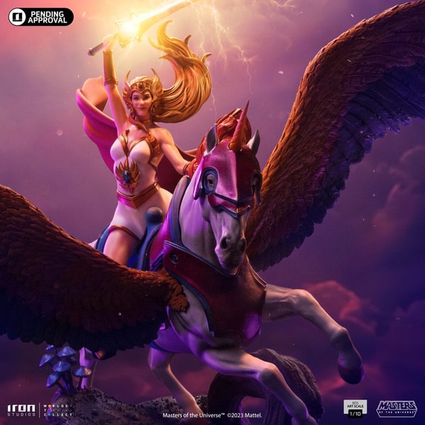 Iron Studios - BDS Art Scale 1/10 - Les Maîtres de l'Univers - She-Ra et Fougor Statue 42cm - flash vidéo