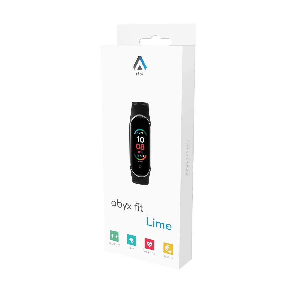 Abyx Fit - Lime - Montre connectée - Grise - flash vidéo