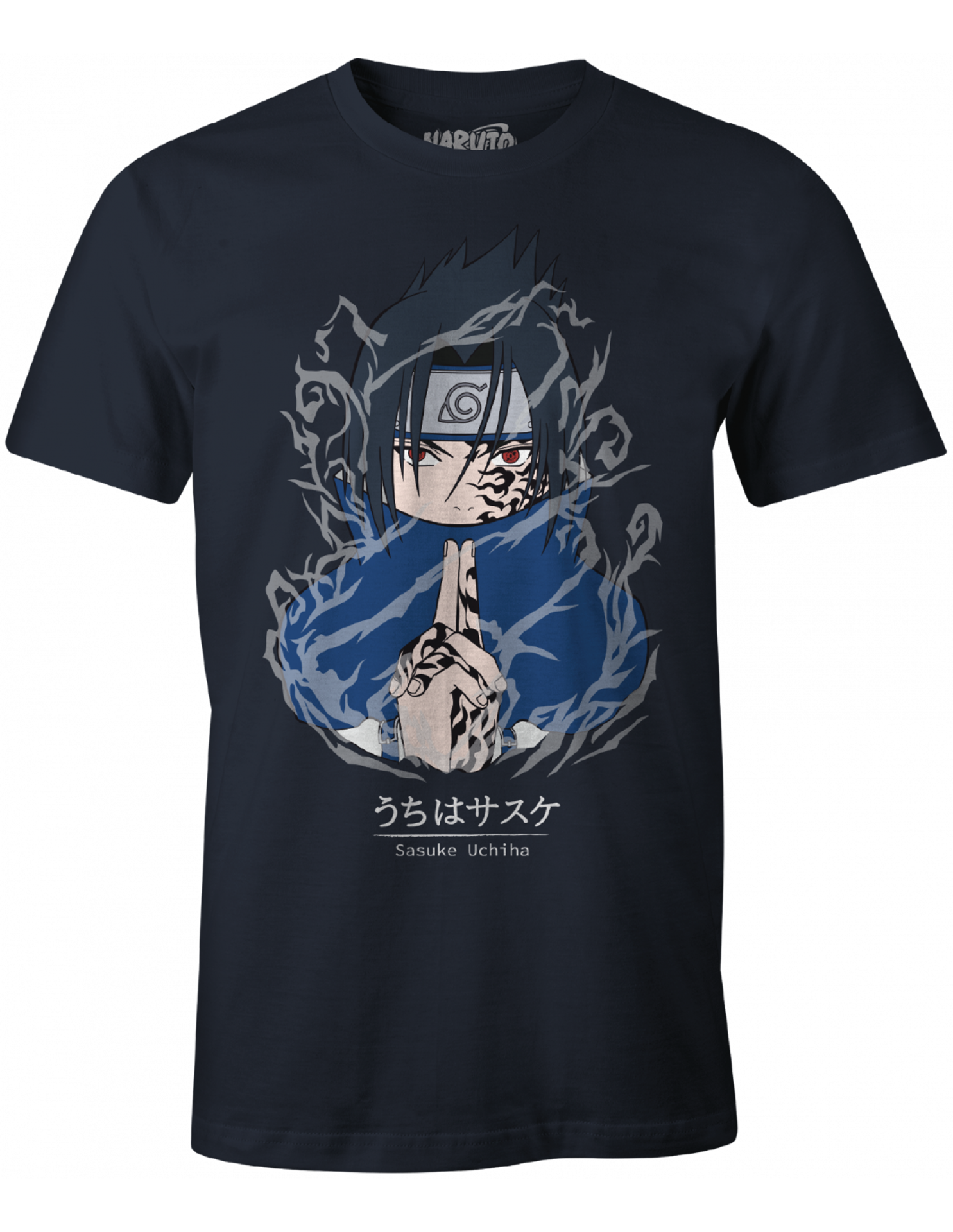 Naruto - T-shirt Noir Sasuke - L - flash vidéo